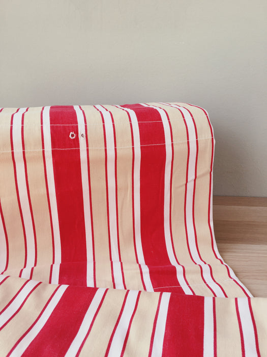 Ticking in white, beige and red stripes. Spain c.1950 - Lot of 2 pieces