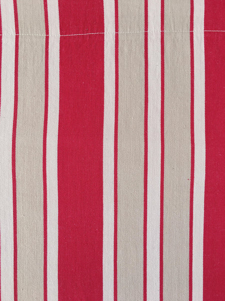 Ticking in white, beige and red stripes. Spain c.1950 - Lot of 2 pieces