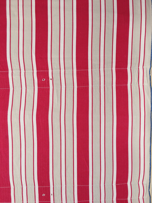 Ticking in white, beige and red stripes. Spain c.1950 - Lot of 2 pieces