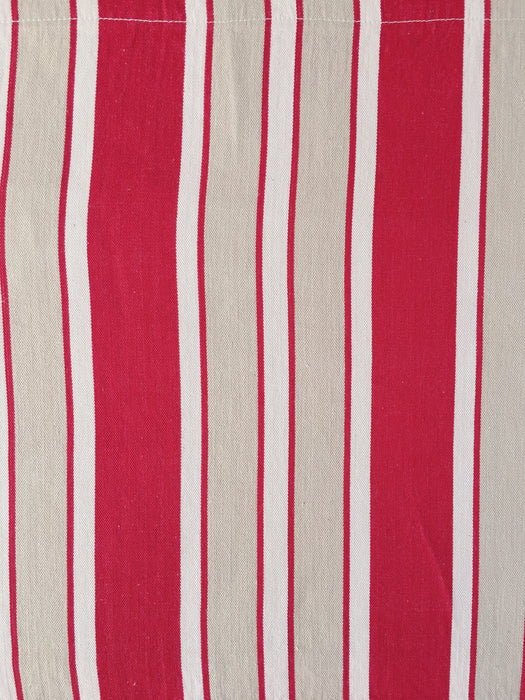 Ticking in white, beige and red stripes. Spain c.1950 - Lot of 2 pieces