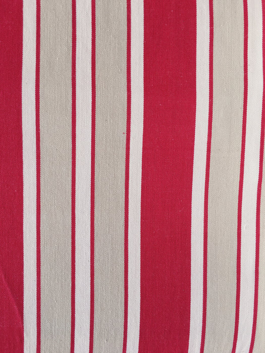 Ticking in white, beige and red stripes. Spain c.1950 - Lot of 2 pieces