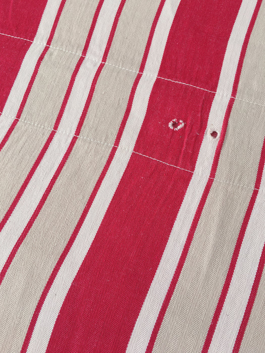 Ticking in white, beige and red stripes. Spain c.1950 - Lot of 2 pieces