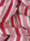 Ticking in white, beige and red stripes. Spain c.1950 - Lot of 3 pieces
