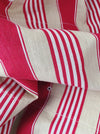 Ticking in white, beige and red stripes. Spain c.1950 - Lot of 3 pieces