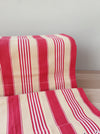 Ticking in white, beige and red stripes. Spain c.1950 - Lot of 3 pieces