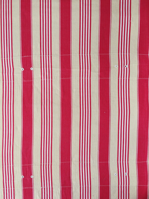 Ticking in white, beige and red stripes. Spain c.1950 - Lot of 3 pieces