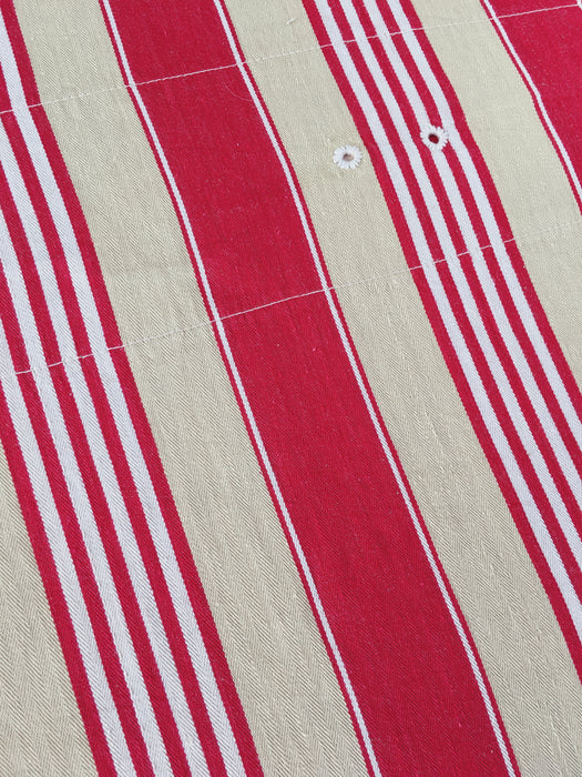 Ticking in white, beige and red stripes. Spain c.1950 - Lot of 3 pieces