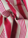Ticking in white, beige and red stripes. Spain c.1950 - Lot of 3 pieces