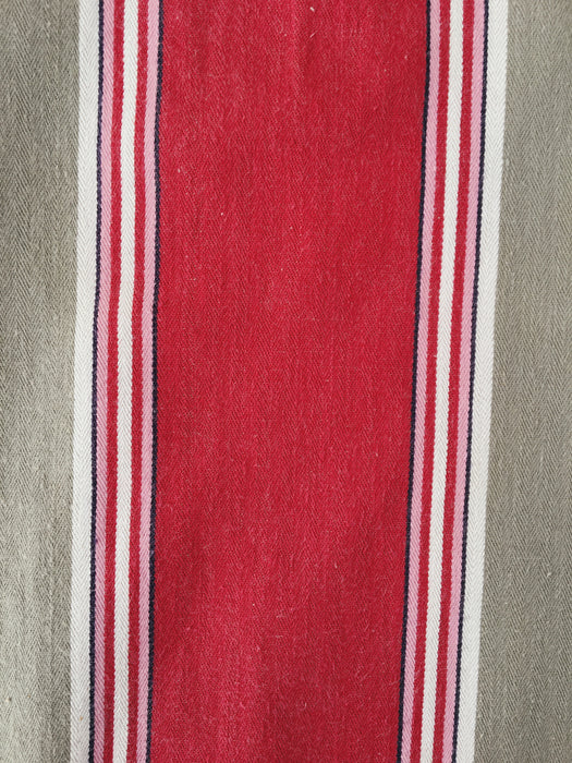 Ticking in beige and red stripes. Spain c.1950 - Lot of 4 pieces