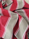 Ticking in beige and red stripes. Spain c.1950 - Lot of 4 pieces