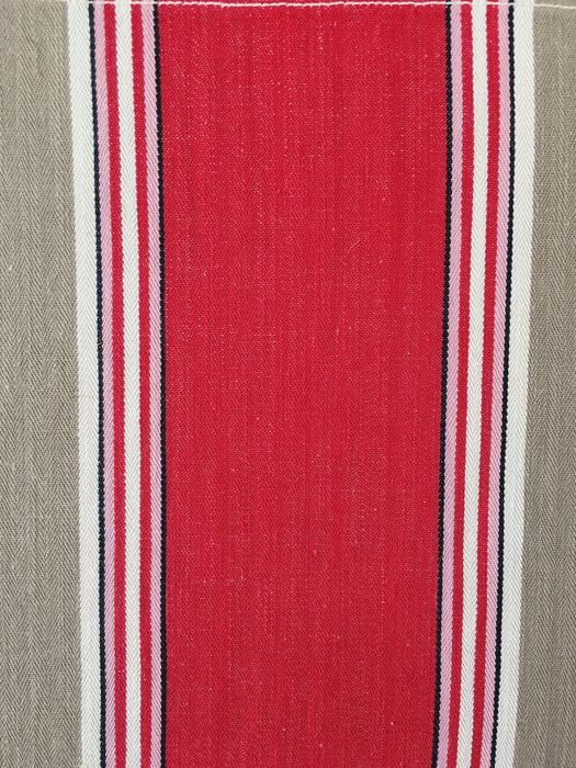 Ticking in beige and red stripes. Spain c.1950 - Lot of 3 pieces