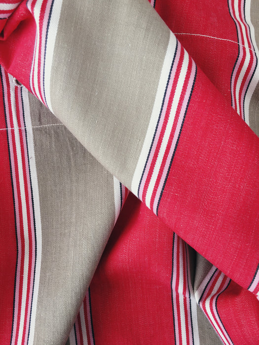 Ticking in beige and red stripes. Spain c.1950 - Lot of 3 pieces