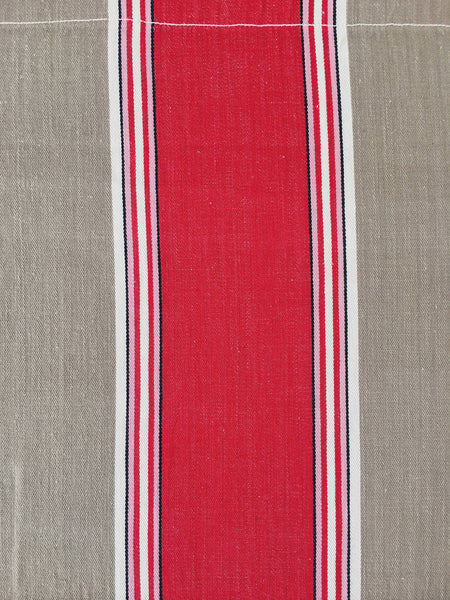 Red Stripes Antique European Ticking Fabric Recovered Panels REC-RA-ROJO-021 - Ticking Depot