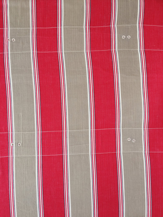 Ticking in beige and red stripes. Spain c.1950 - Lot of 3 pieces