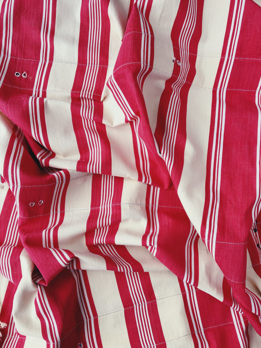 Ticking in beige and red stripes. Spain c.1950 - Lot of 2 pieces