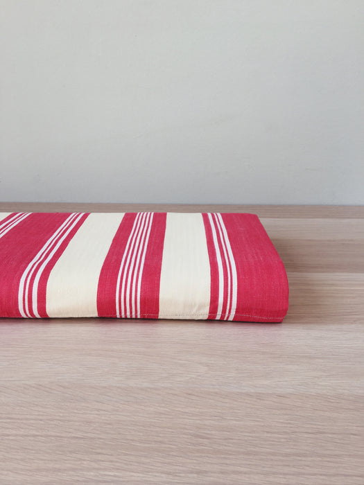 Ticking in beige and red stripes. Spain c.1950 - Lot of 2 pieces