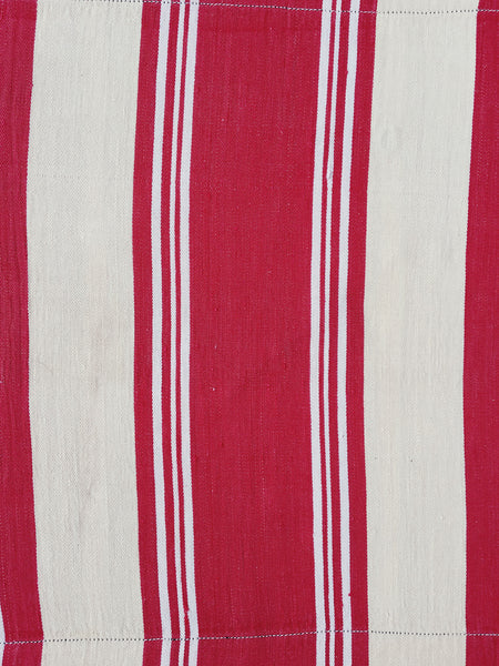 Red Stripes Antique European Ticking Fabric Recovered Panels REC-RA-ROJO-022 - Ticking Depot