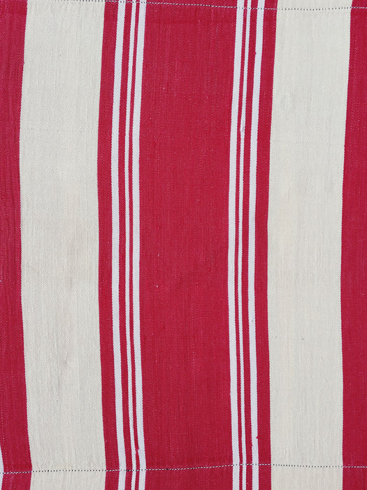 Red Stripes Antique European Ticking Fabric Recovered Panels REC-RA-ROJO-022 - Ticking Depot