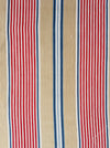 Ticking in beige, blue and red stripes. Spain c.1950 - 80×146 cm