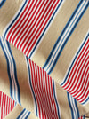 Ticking in beige, blue and red stripes. Spain c.1950 - 80×146 cm