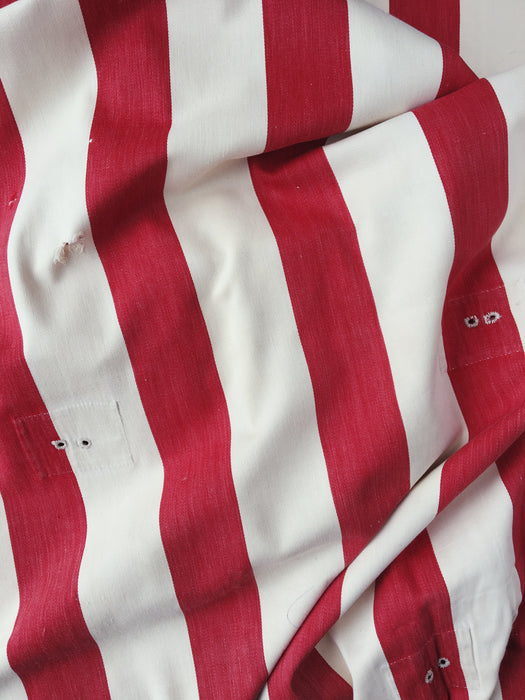 Ticking with wide stripes red and white. Spain c.1950