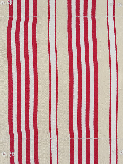Red Stripes Antique European Ticking Fabric Recovered Panels REC-RA-ROJO-027 - Ticking Depot