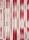 Ticking in white, beige and red stripes. Spain c.1950 - 130×90 cm