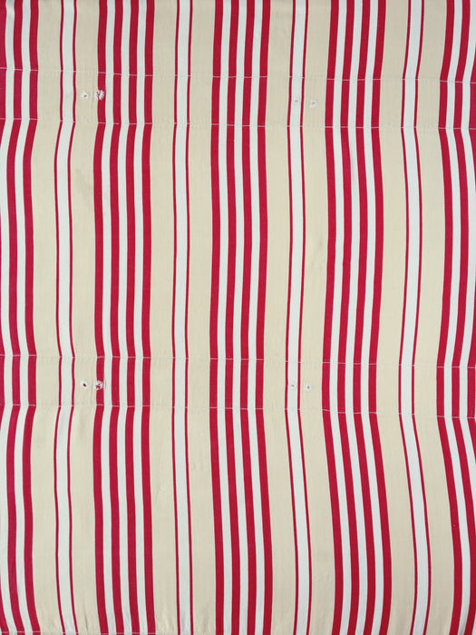 Ticking in white, beige and red stripes. Spain c.1950 - 130×90 cm