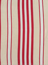 Ticking in white, beige and red stripes. Spain c.1950 - 130×90 cm