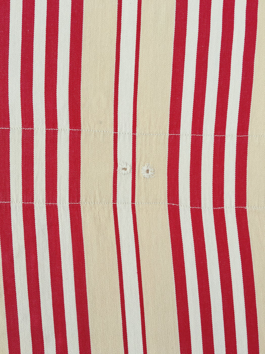 Ticking in white, beige and red stripes. Spain c.1950 - 130×90 cm