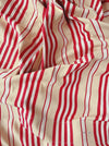 Ticking in white, beige and red stripes. Spain c.1950 - 130×90 cm