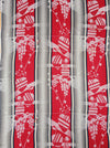 Ticking mix of jacquard and stripes in red and gray. Spain c.1940 - 40×190 cm
