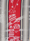Ticking mix of jacquard and stripes in red and gray. Spain c.1940 - 40×190 cm