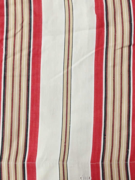 Red, taupe, and brown striped ticking. Spain c.1940 - Lot of 3 pieces