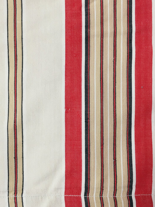 Red, taupe, and brown striped ticking. Spain c.1940 - Lot of 3 pieces