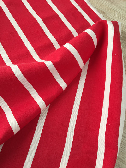 Ticking in white and red stripes. Spain c.1950 - Lot of 4 pieces