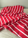 Ticking in white and red stripes. Spain c.1950 - Lot of 4 pieces