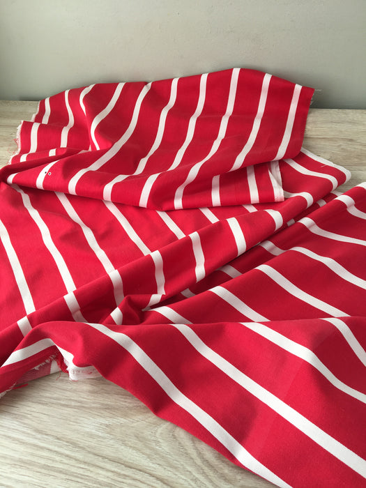 Ticking in white and red stripes. Spain c.1950 - Lot of 4 pieces