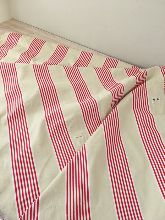 Red striped ticking. Spain c.1900 - Lot of 3 pieces