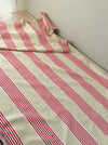 Red striped ticking. Spain c.1900 - Lot of 3 pieces