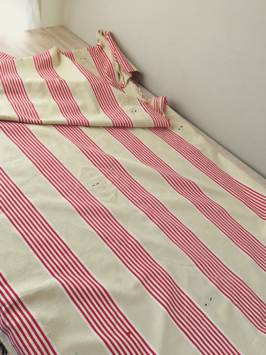 Red striped ticking. Spain c.1900 - Lot of 3 pieces
