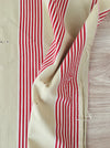 Red striped ticking. Spain c.1900 - Lot of 3 pieces