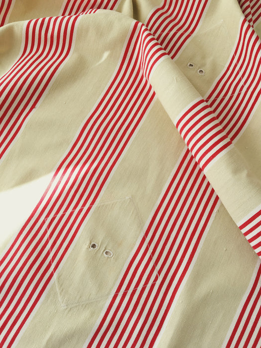 Red striped ticking. Spain c.1900 - Lot of 3 pieces