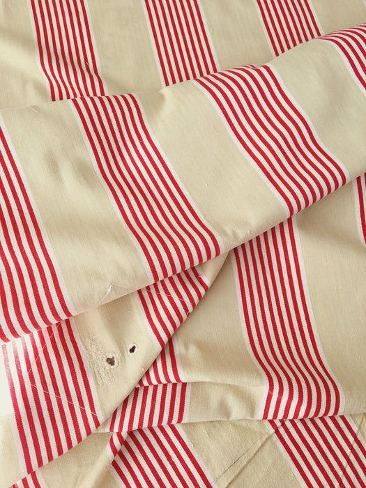 Red striped ticking. Spain c.1900 - Lot of 3 pieces
