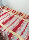 Red and gray striped ticking. Spain c.1900 - 133 cm × 2.7 meters