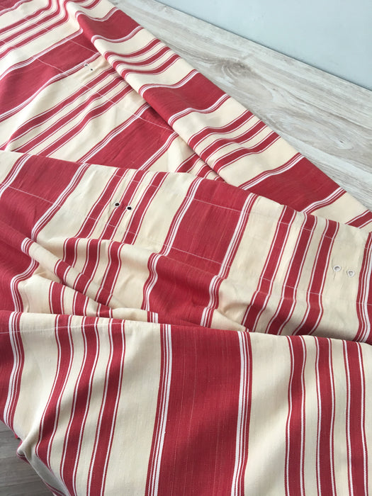 Red striped ticking. Spain c.1900 - Lot of 3 pieces