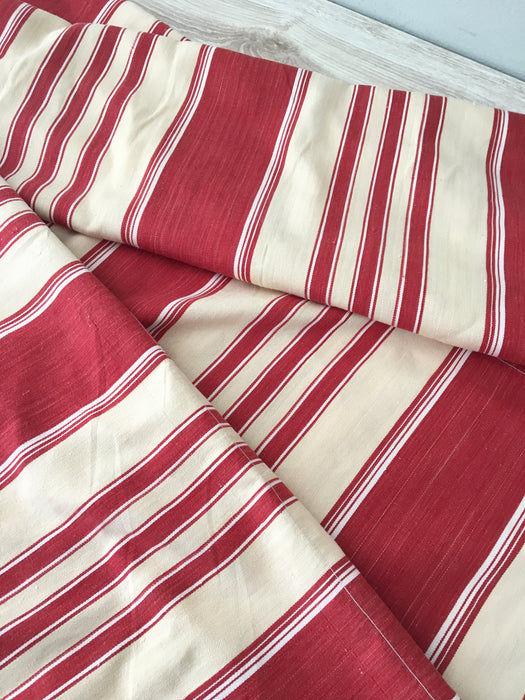 Red striped ticking. Spain c.1900 - Lot of 3 pieces
