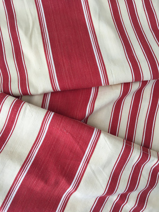 Red striped ticking. Spain c.1900 - Lot of 3 pieces