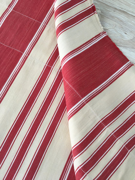 Red striped ticking. Spain c.1900 - Lot of 3 pieces