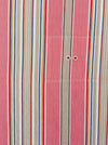 Ticking in pink, taupe, red, blue and yellow stripes. Spain c.1950 - 134×156 cm 
